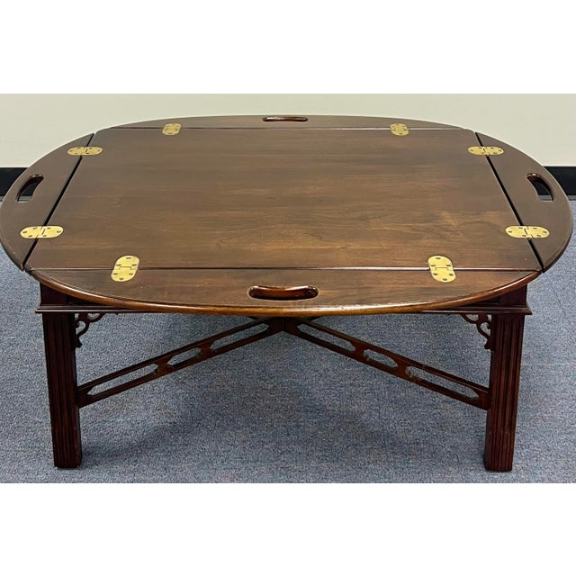 Knob Creek Mahogany Chinese Chippendale Butlers Tray Coffee Table For Sale In New York - Image 6 of 11