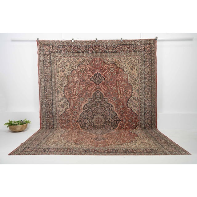 Vintage Persian Hand-Knotted area rug is a semi-antique vintage area rug. The '70s Eastern region of Persia's unique rug...
