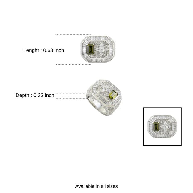 Men's Cadillac Bling Ring in 925 Sterling Silver Sparkling Zircons by Carat&her Size 8 For Sale - Image 9 of 12