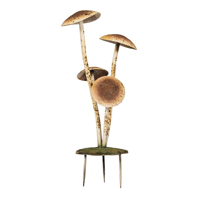 Painted French Tole Mushroom Decoration For Sale
