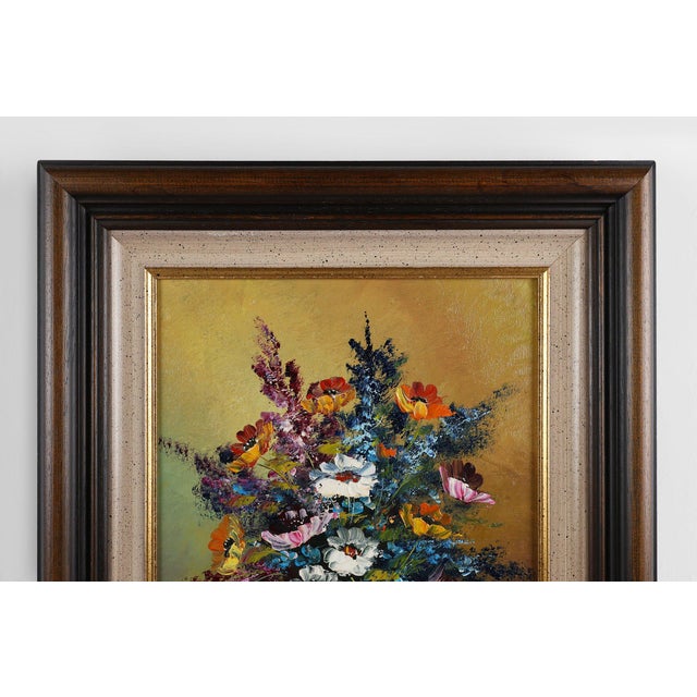 Belgian Artist, Still Life with a Bouquet of Flowers, 1950s, Oil on Canvas, Framed For Sale - Image 6 of 11