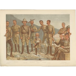 After Vincent Brooks, Vanity Fair Military Illustration of Lord Roberts & Generals, Boer War, 1900, Chromolithograph For Sale