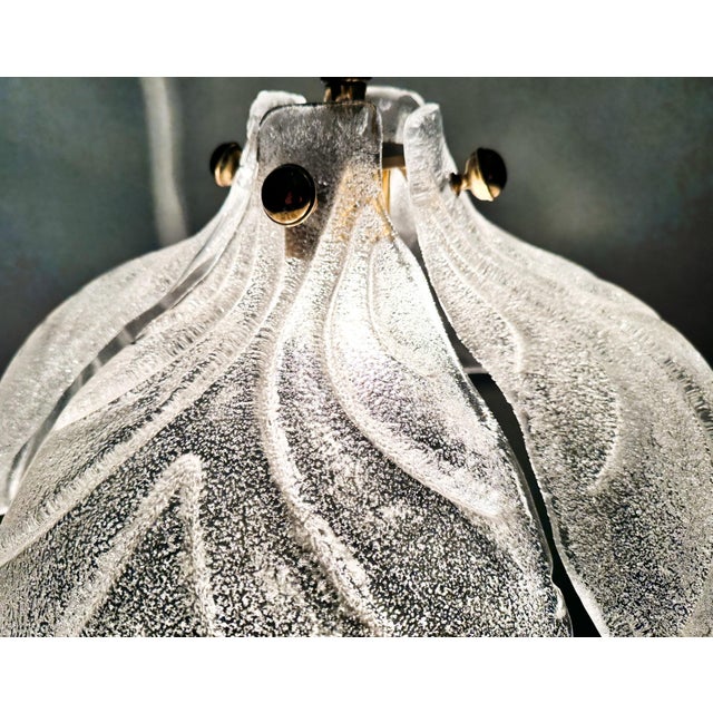 Vintage Murano Glass Leafs Pendant, 1970s For Sale - Image 6 of 15