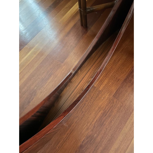 1980s Italian Style Postmodern Sculptural Rosewood Veneer Convex Wall Mirror For Sale In Chicago - Image 6 of 9