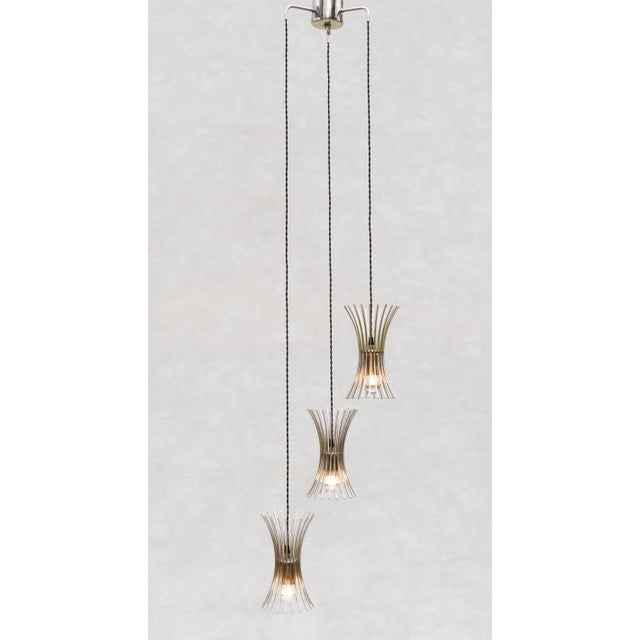 Space Age Chrome 3-Light Cascade Chandelier, 1970s For Sale - Image 9 of 10