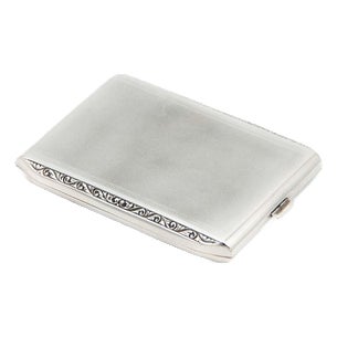 Brushed Silver Cigarette Case For Sale
