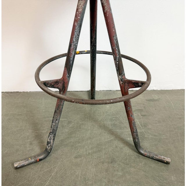 Industrial Grey Workshop Stool, 1960s For Sale - Image 15 of 17