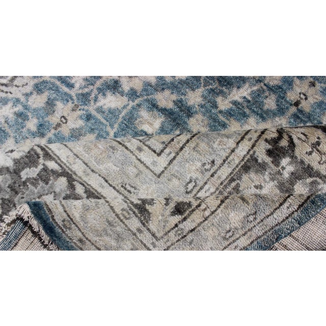 Tabriz Rug With All-Over Design in Blue, Gray and Brown by Keivan Woven Arts For Sale - Image 9 of 11