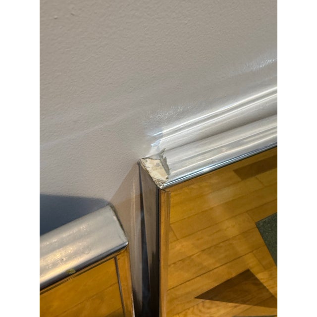 Glass 1980 Art Deco Pink Green Mirror Art - a Pair For Sale - Image 7 of 7