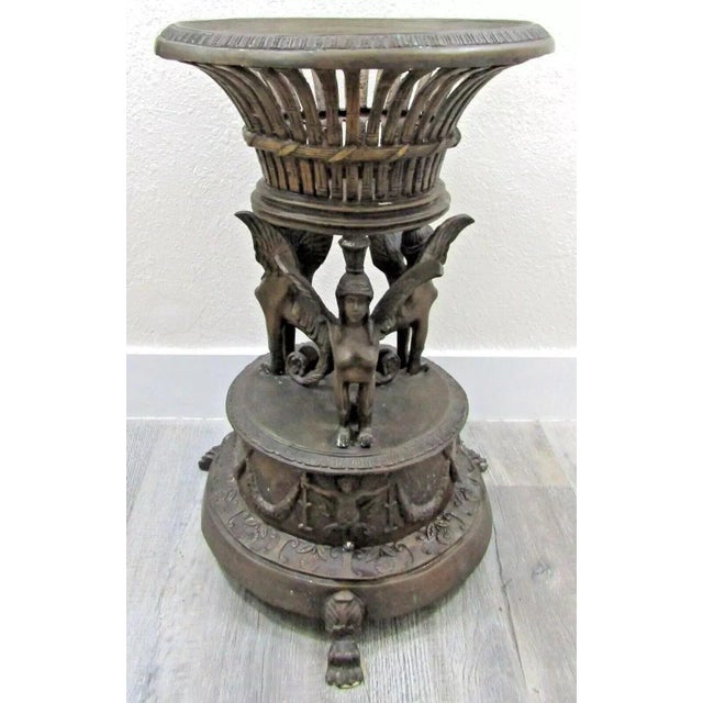 French Late 18th Century French Empire Style Bronze Jardiniere With Female Griffons and Cherubs For Sale - Image 3 of 12