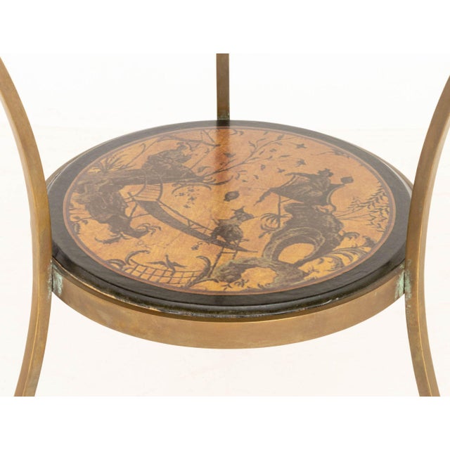 Metal Sarreid Ltd. Chinoiserie Brass Gueridon For Sale - Image 7 of 7