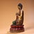 Art Deco Vintage Painted Copper Buddha Statue on Double Lotus Base For Sale - Image 3 of 10