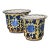 Late 20th Century Matching Pair of Yellow and Blue Chinoiserie Cachepot / Planters For Sale
