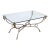 French Mid-Century Coffee or Low Table With Wrought Iron Base and Glass Top For Sale