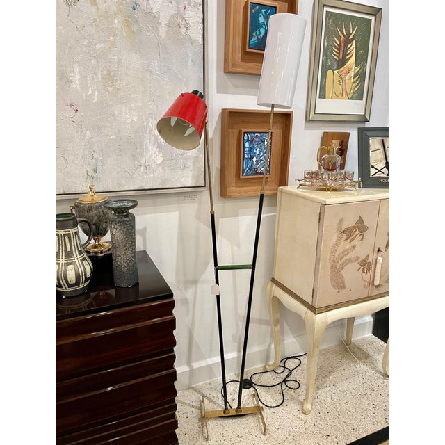 Early Stilnovo Double-Cone Floor Lamp (Original Label) For Sale - Image 11 of 17