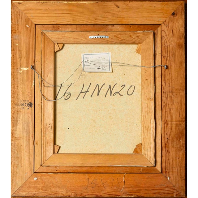 Vintage Parisian Boulevard Oil Painting by Rocco in Ornate Gilt Frame For Sale - Image 16 of 16