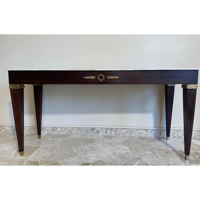 Metal Console Table with Marble Top, 1950s For Sale - Image 7 of 7