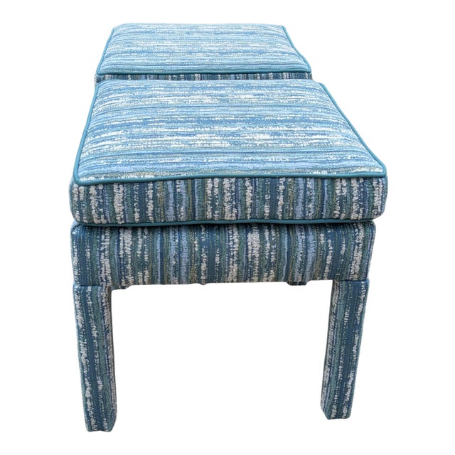 Perennials Wild Child Parsons Ottomans in Tree Hugger Performance- Pair For Sale In Greensboro - Image 6 of 10