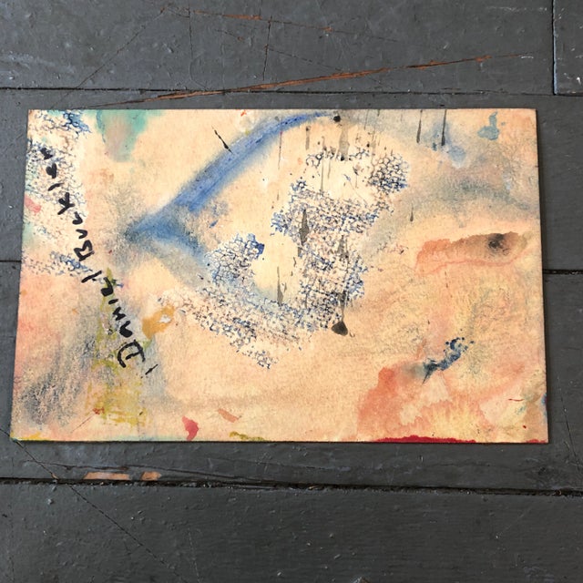 Abstract Original Vintage Small Abstract 1970’s Watercolor Painting For Sale - Image 3 of 4