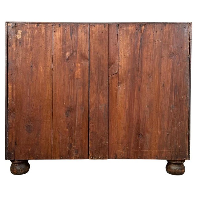 Wood Antique Mahogany Bow Front Chest of Drawers, 1700s For Sale - Image 7 of 12