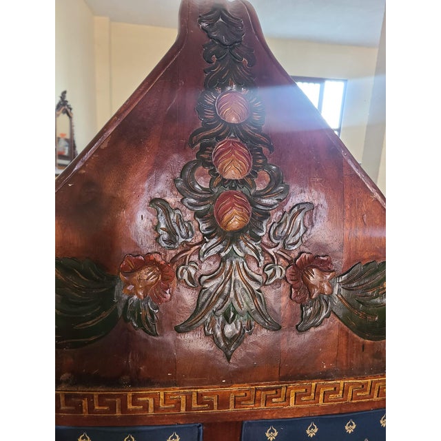 Antique French Empire Style Lit Bateau Bed in Carved Wood, 1880 For Sale - Image 9 of 18