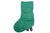 Large 20 inch green Christmas holiday stocking with a fanciful plush snowman in white, red, blue, and black with gold...