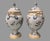 Pair of Antique French Faience Floral Hand Painted Double Handled 15" Vases Urns W Lids For Sale - Image 10 of 12