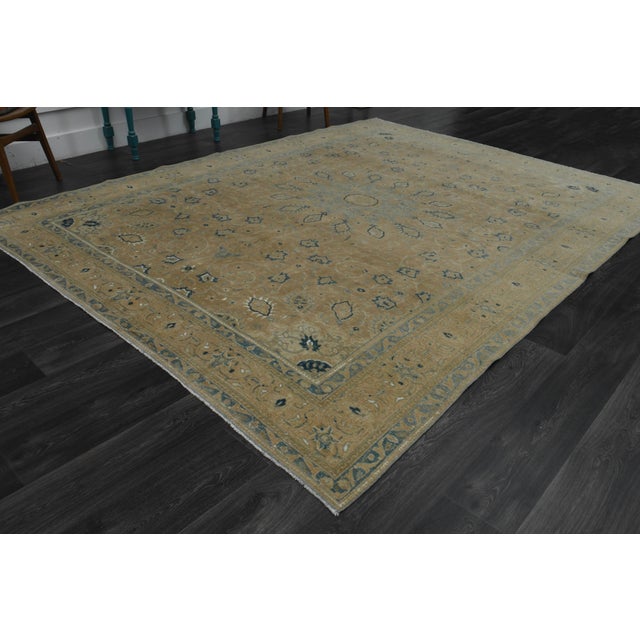 1970s Vintage Persian Handknotted Wool Orange Oversize Area Rug For Sale - Image 9 of 11