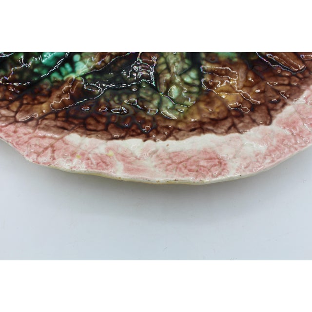 Circa 1880 English Majolica Begonia Leaf Serving Tray For Sale - Image 4 of 9