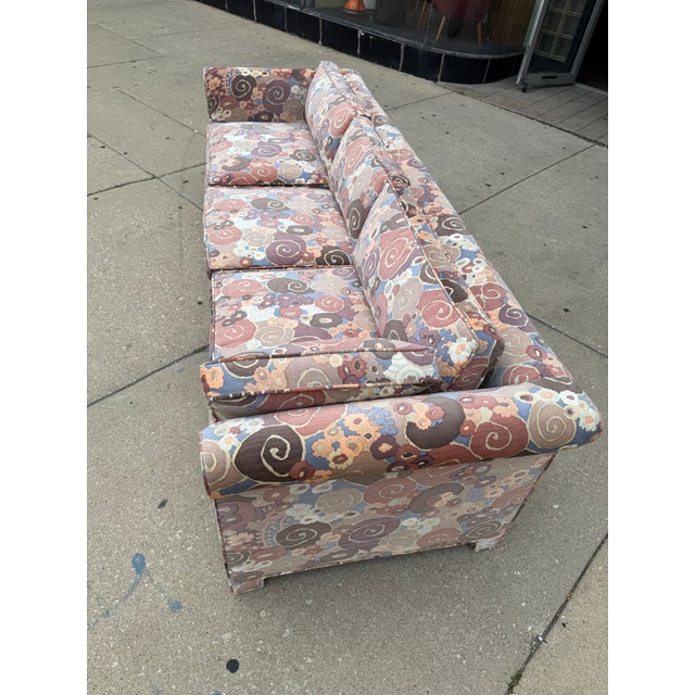 Jack Lenor Larsen Custom Made 3 Seat Sofa With Original Jack Lenor Larson Samarkand Fabric C1970 For Sale - Image 4 of 10