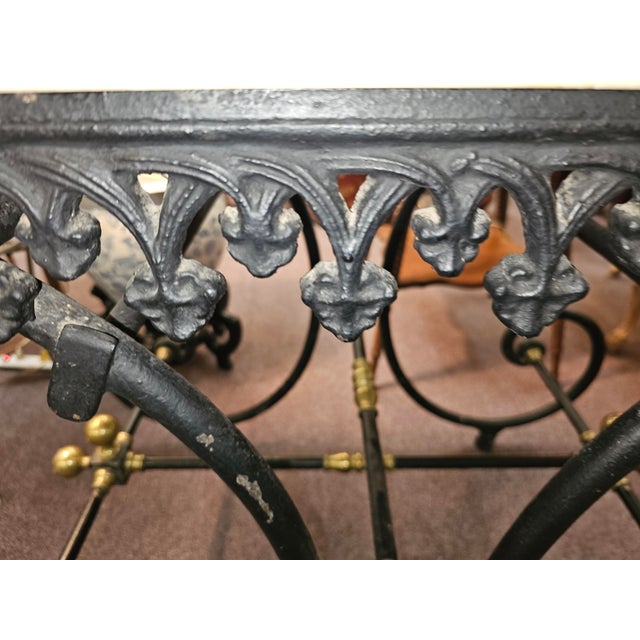 Black 19th Century French Cast Iron & Marble Butcher Shop or Pastry Table For Sale - Image 8 of 14