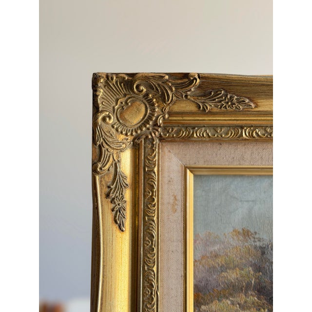 Original Signed Paris Street Scene Oil Painting, Impasto Cityscape, Mid Century French Style, Ornate Gilt Frame For Sale - Image 10 of 12