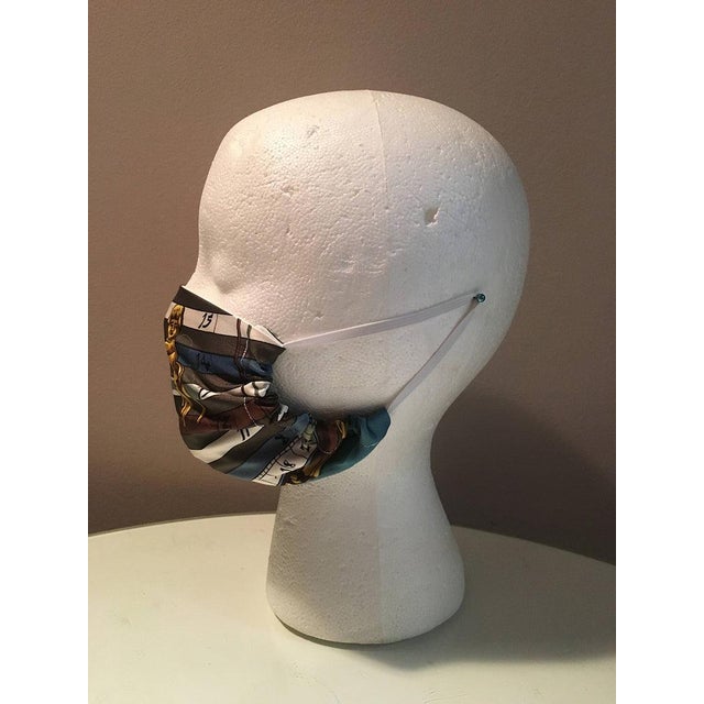 Early 21st Century Handmade Hermes Vintage Dies et Hore Gemini Silk Scarf Face Mask For Sale - Image 5 of 9