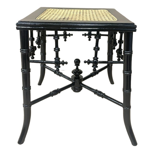 19th Century Aesthetic Period Napoleon III Style Turned Faux Bamboo Stool For Sale