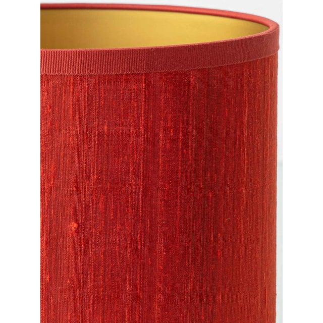Metal Imari Red Blue Gold Ceramic Table Lamps with Silk Shades from Royal Delft, 1970s, Set of 2 For Sale - Image 7 of 18