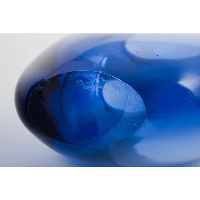 Blue Art Glass Vase by Per Lütken for Holmegaard, 1960s For Sale - Image 4 of 5