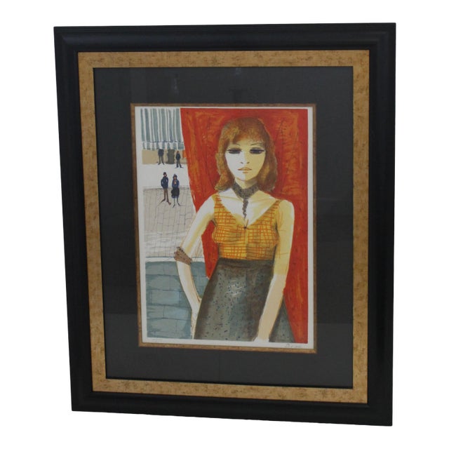 "Jeune Fille of Paris" Charles Levier French Lithograph For Sale
