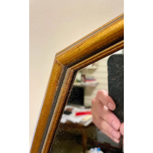 Ornamental & Decorative Materials Vintage Gilt Faux Bamboo Mirror For Sale - Image 7 of 10