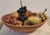 The antique wooden bowl comes with 17 alabaster / stone fruit.The 19thc butter bowl is from Pennsylvania.