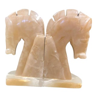 Vintage Art Deco Onyx Horse Bookends - a Pair For Sale