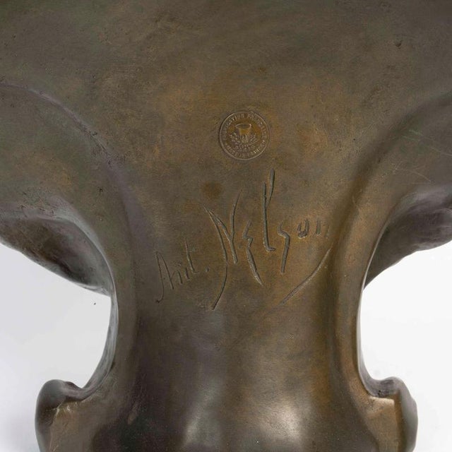 Metal Antique Art Nouveau Sculpture by Nelson, 1890s For Sale - Image 7 of 10