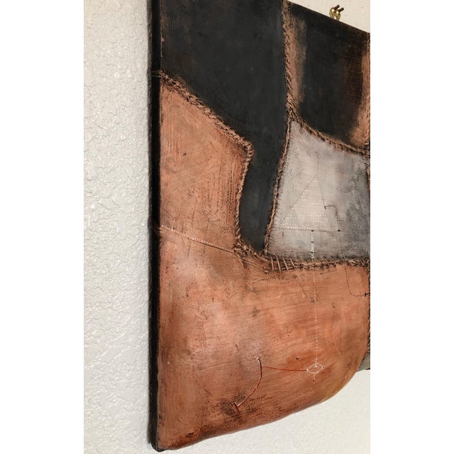 Max Marra, Italian Modernist Abstract Sculpture Painting Shaped Canvas Brutalist Collage, 2002 For Sale - Image 9 of 15