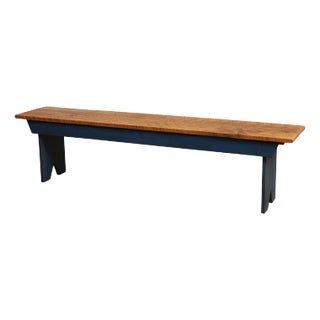 Custom Quality Farmhouse Painted Pine Bench For Sale