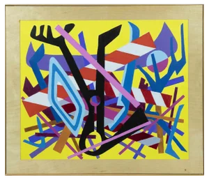 Leo Guida, Abstract Composition, Tempera on Plywood, 1970s