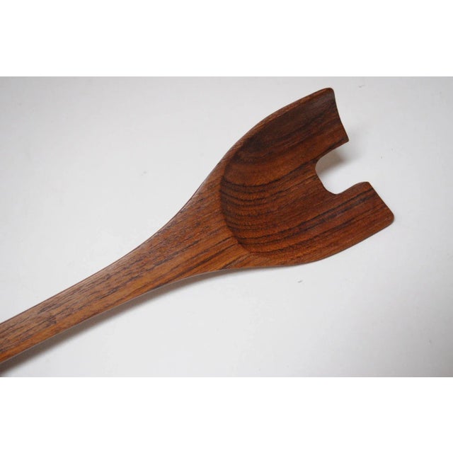 Mid-Century Modern Sculptural Teakwood Salad Tongs For Sale - Image 10 of 12
