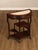 High Quality Asian Style Demilune Side Table Featuring A Shaped Frame With A Marble Inset Top. The Table Has A Half Round...