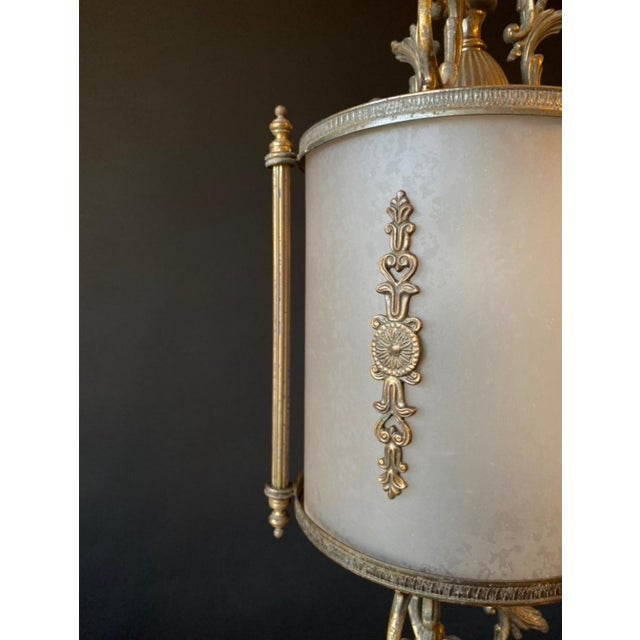 Glass and Brass Lantern, 1960s For Sale - Image 9 of 10