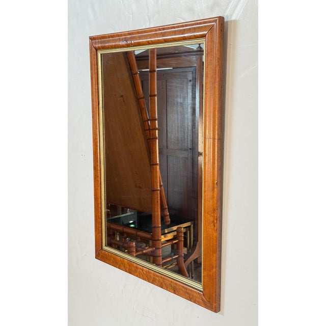 English English Rectangular Mirror With Maple and Giltwood Frame (H 30 5/8 X W 23 1/4) For Sale - Image 3 of 9