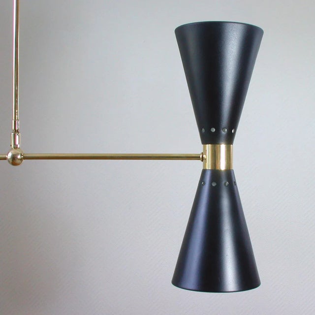 Mid-Century French Black Diabolo Double Cone Pendant, 1950s For Sale - Image 10 of 15