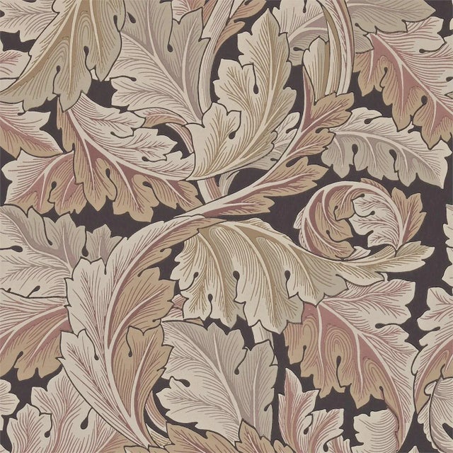 Morris & Co Acanthus Wallpaper in Terracotta For Sale